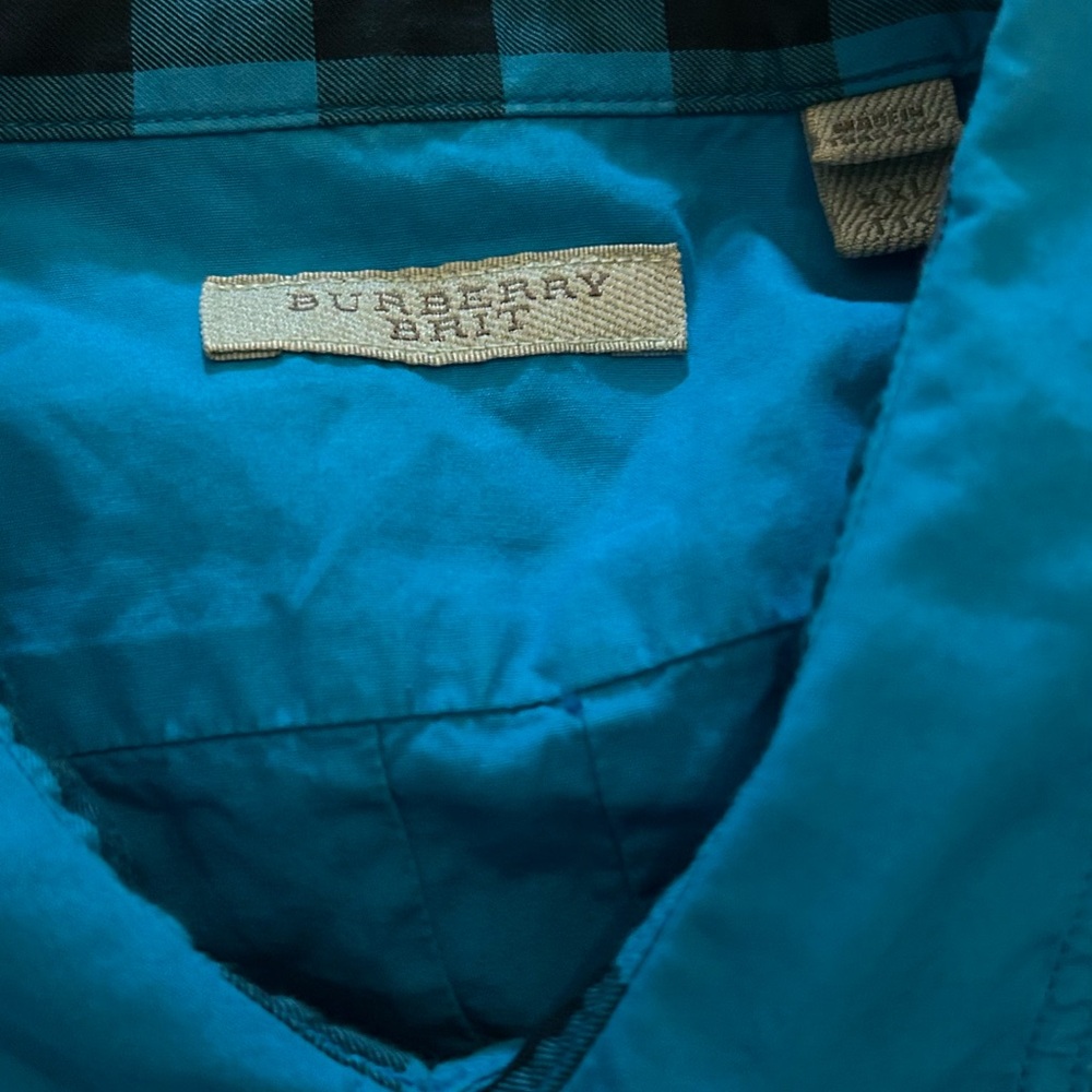 Men's Burberry Blue Short Sleeve Shirt - Picture 4 of 4